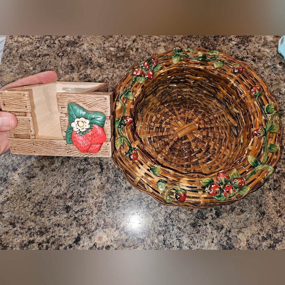 Vintage strawberry decor lot